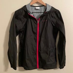 Girl’s Black Columbia Windbreaker Jacket Coat Size Large 14 16